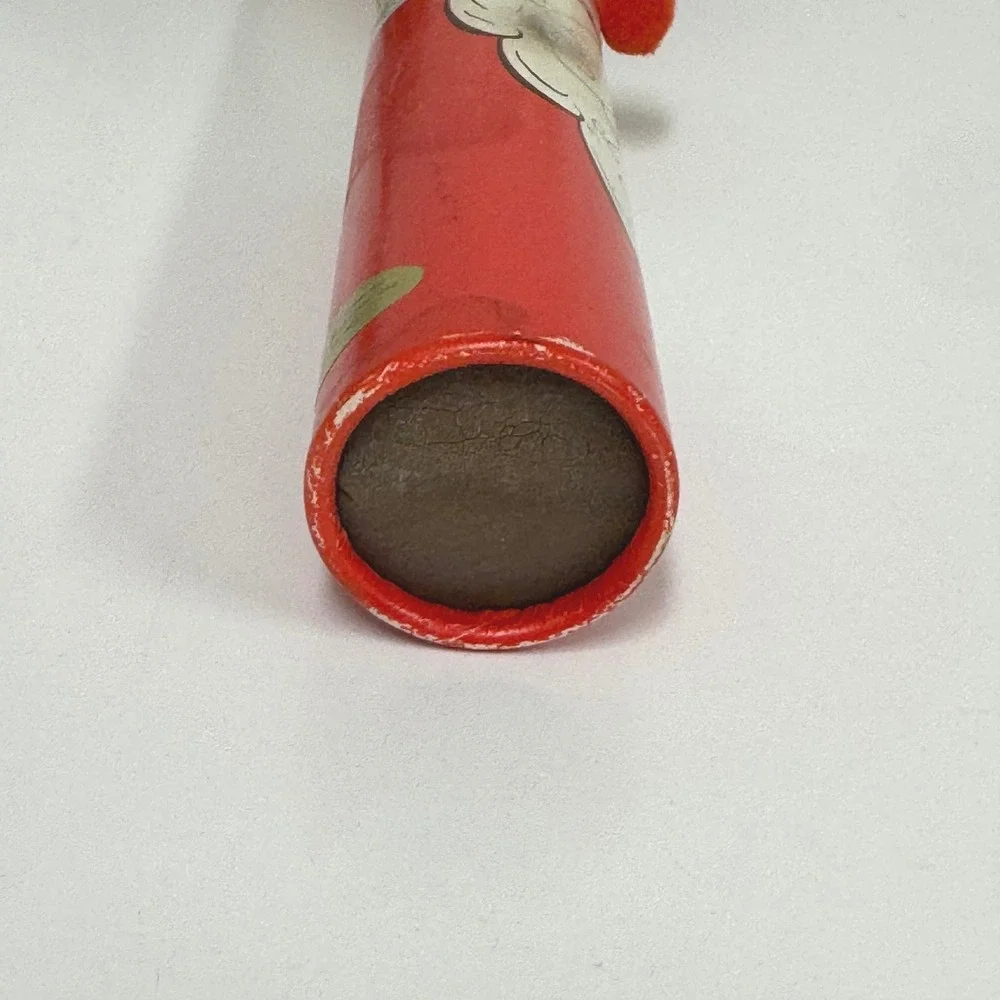 Vintage Santa Claus Fireplace Match Holder Tube Japan MCM Christmas decor
